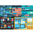 flat ui mega collection icons web and technology vector image