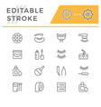 set line icons eyelash extension vector image vector image