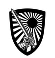 black and white shield sword logo or ic vector image