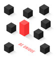 different isometric cubes like be unique vector image