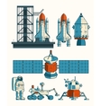 set flat on the space theme vector image