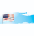 usa official flag waving on a blue sky background vector image