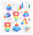 infographics isometric elements vector image vector image