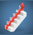 success option steps template arrow and staircase vector image