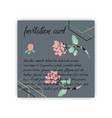summer vintage floral greeting card with blooming vector image vector image