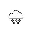 cloud with snow hand drawn outline doodle icon vector image