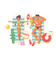 couple man and woman resting on beach vector image