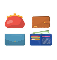 set of wallets vector image