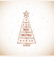 christmas tree made sawn wood board in vintage vector image