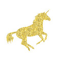gold unicorn mythical horse vector image
