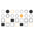 handdrawn circles and squares vector image vector image