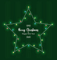 year xmas lights star frame card vector image vector image