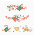 set of cute retro floral bouquets vector image
