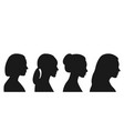 set of silhouettes of women vector image vector image