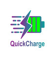 battery charging icon quick and fast vector image vector image