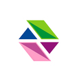 business shape colorful technology logo vector image