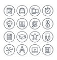 school education learning line icons set vector image