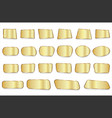golden metal plates collection on white vector image