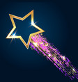 golden star on blue background vector image