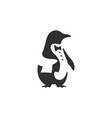 logo design black penguin dressed as a butler vector image
