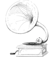 old gramophone sketch vector image vector image