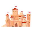 cartoon royal palace medieval castle with red vector image vector image