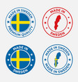 made in sweden stamp set kingdom vector image