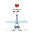 flat design paris france with eiffel tower vector image