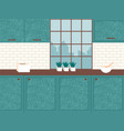 kitchen interior furnishing and decor for room vector image vector image