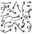 set hand drawn arrows doodle design elements vector image