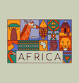 africa continent travel safari wildlife concept vector image