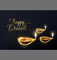 happy diwali elegant greeting card template vector image