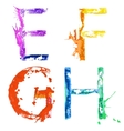 paint splash font efgh vector image