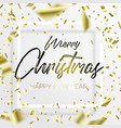 lettering christmas and falling gold confetti vector image vector image