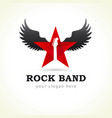 rock star flying logo vector image
