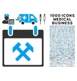 hammers calendar day icon with 1000 medical vector image