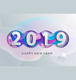 2019 creative happy new year card in paper style vector image