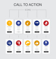 call to action infographic 10 steps ui design vector image