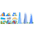 city modern building set vector image