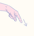 index finger persons hand points down vector image