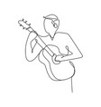 person sing a song with acoustic guitar vector image