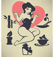 pinup girl and spa vector image vector image
