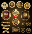 retro golden badge collection 4 vector image