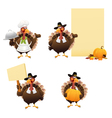 thanksgiving turkey set vector image vector image