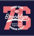 new york brooklyn vintage graphic for number vector image