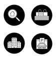 real estate glyph icons set vector image vector image