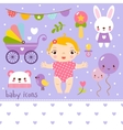 baby icons set vector image vector image