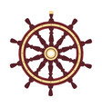 flat boat handwheel ship wheel helm vector image