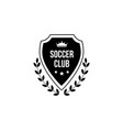 soccer club - flat black badge isolated on white vector image