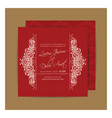 vintage red double sided wedding card vector image vector image